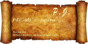 Pödör Janina névjegykártya